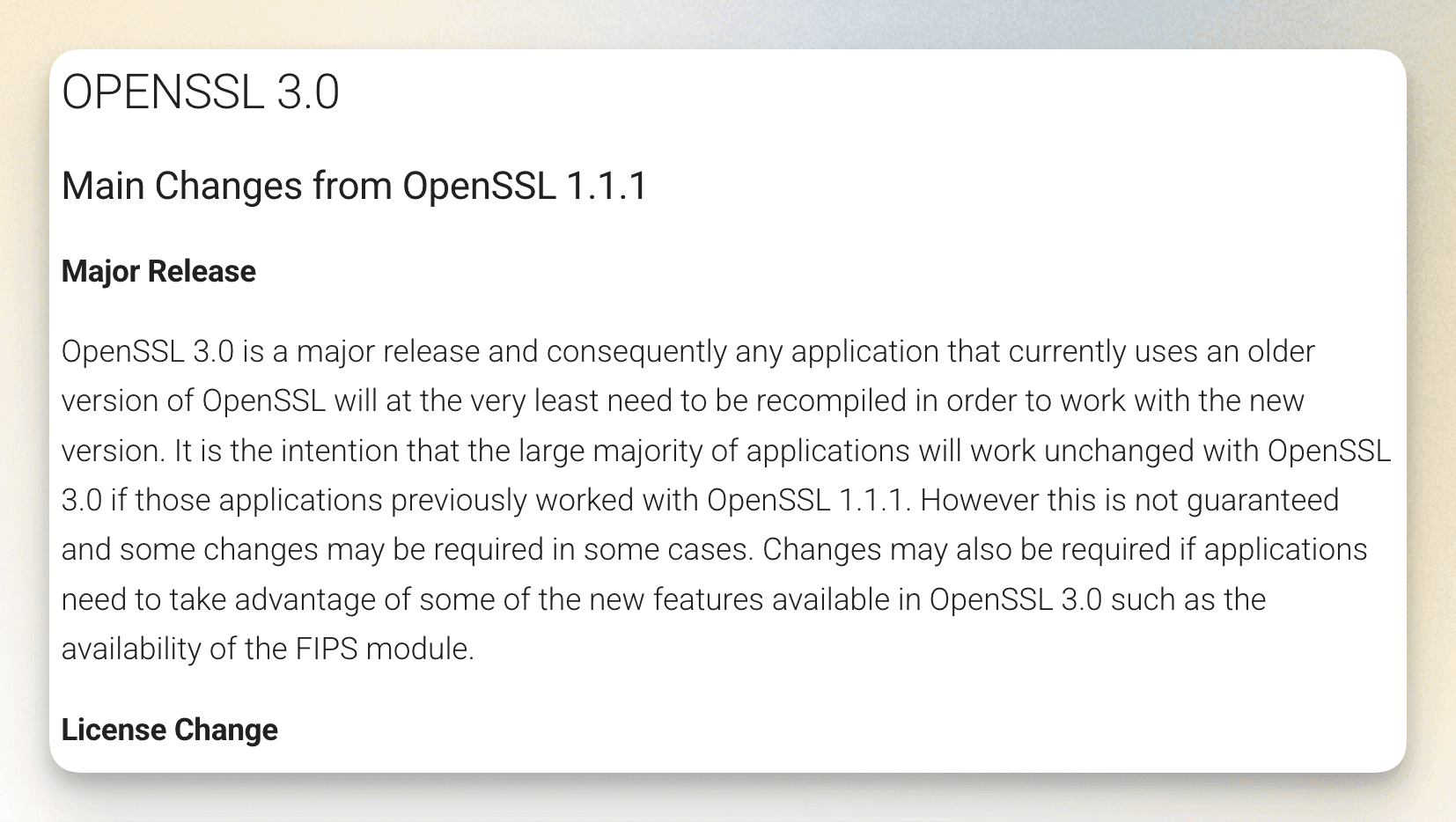 OpenSSL Deprecation